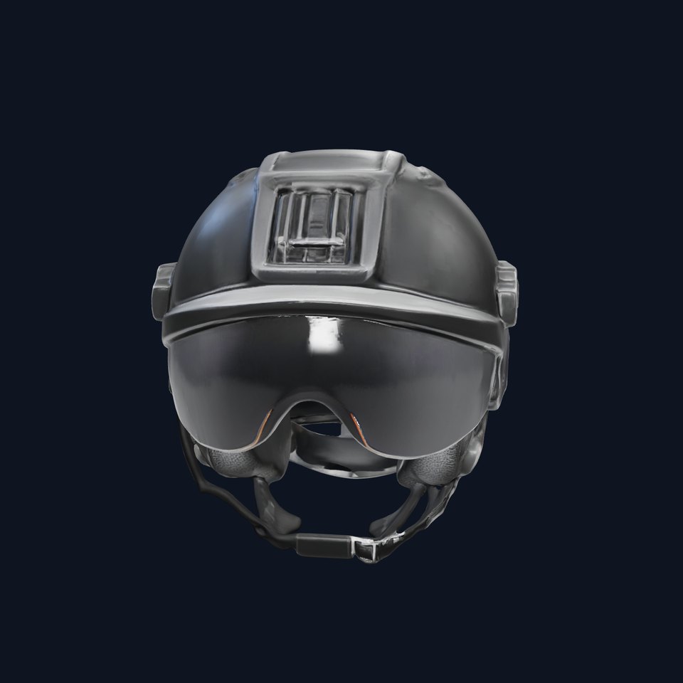 Tactical Helmet with Visor Model Pack